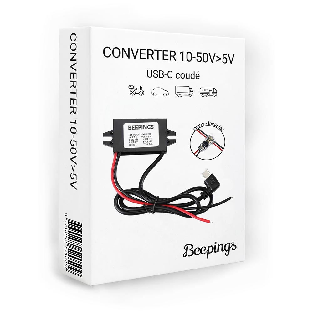 Convertisseur 10-50 V vers USB-C 5 V