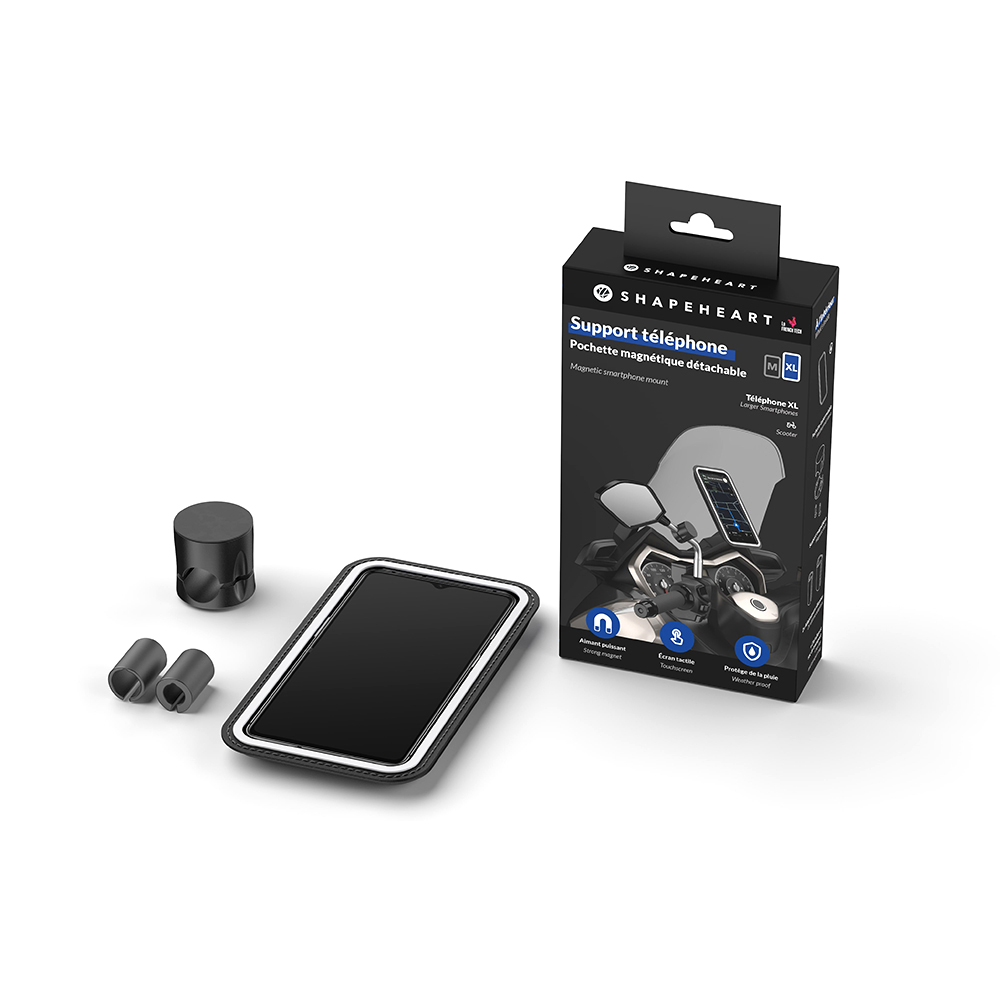 Support smartphone magnétique vissé pour rétroviseur