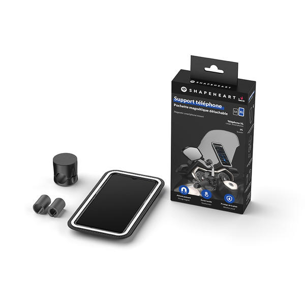 Support smartphone magnétique vissé pour rétroviseur