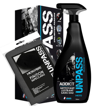 Addict - Nettoyant lustrant sans eau + microfibre en étui Unpass