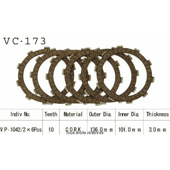 Disques garnis d'embrayage VC173 Kyoto