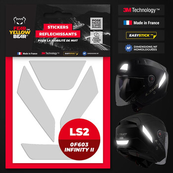 Stickers réfléchissants LS2 OF603 Infinity II™ Fear The Yellow Bear